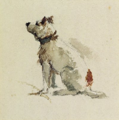 Ein Terrier, nach links sitzend von Peter de Wint